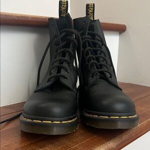 Dr. Martens Classic Black Boots with Yellow Accents
